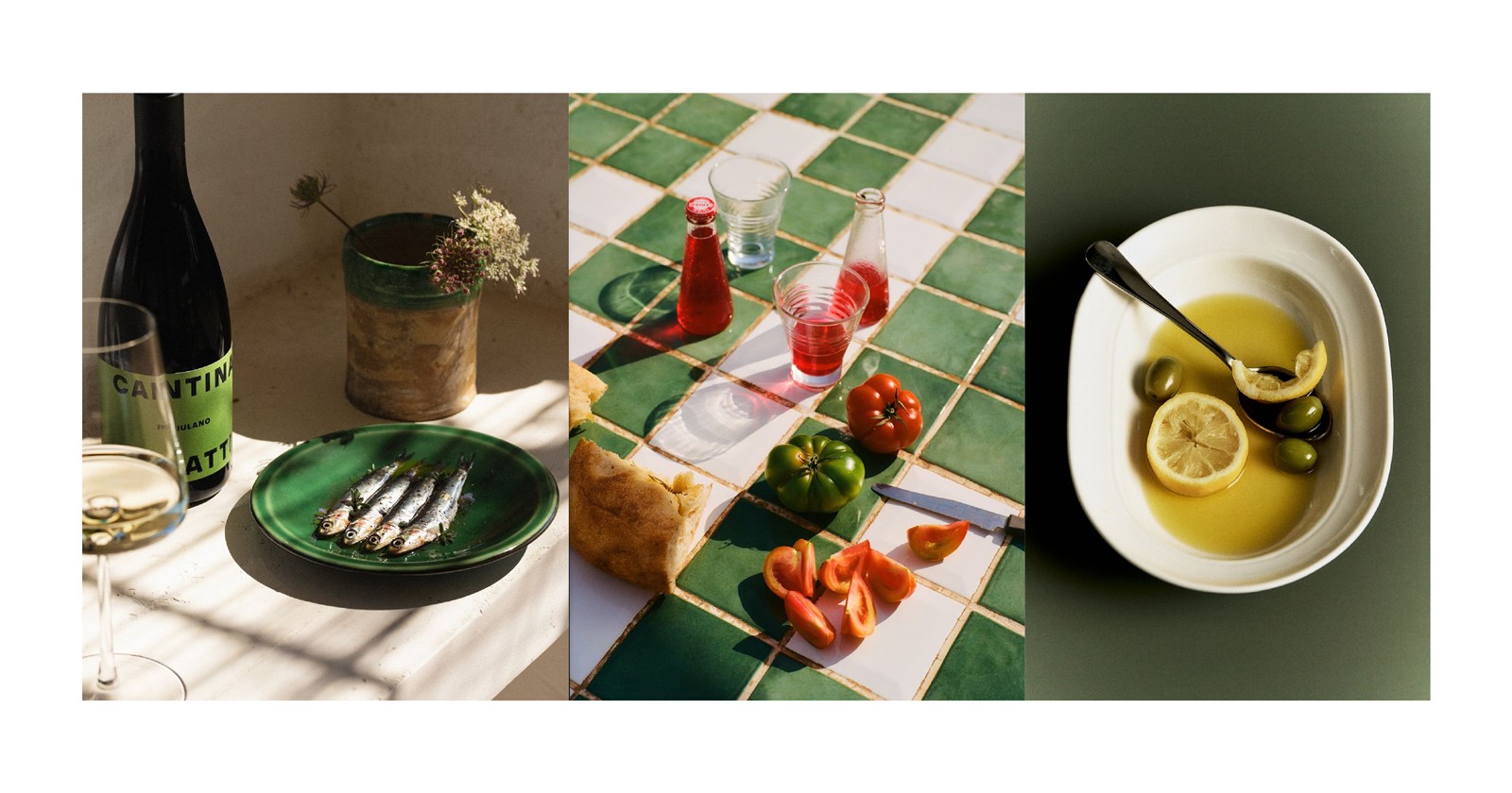 Mesa con productos